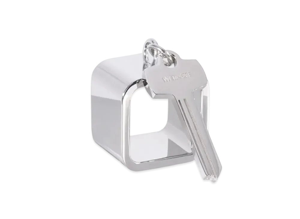 WE11DONE Key Charm Square Ring "Silver"