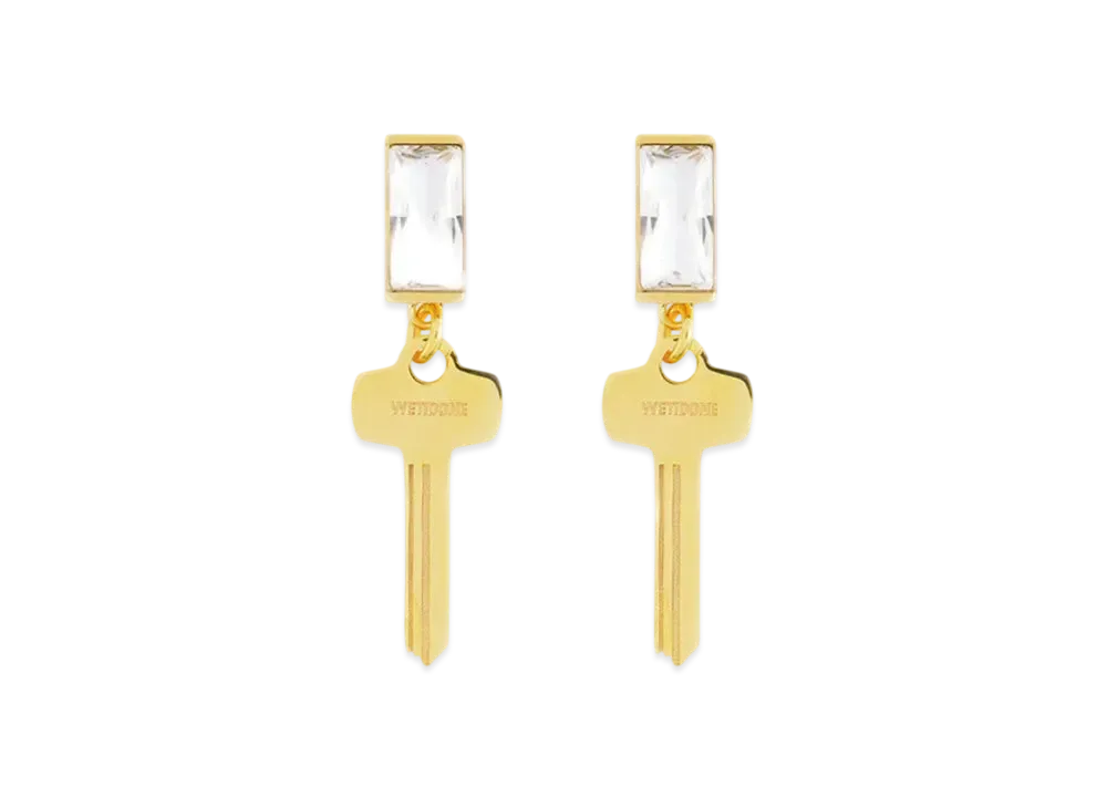 WE11DONE Key Charm Earrings "Gold"