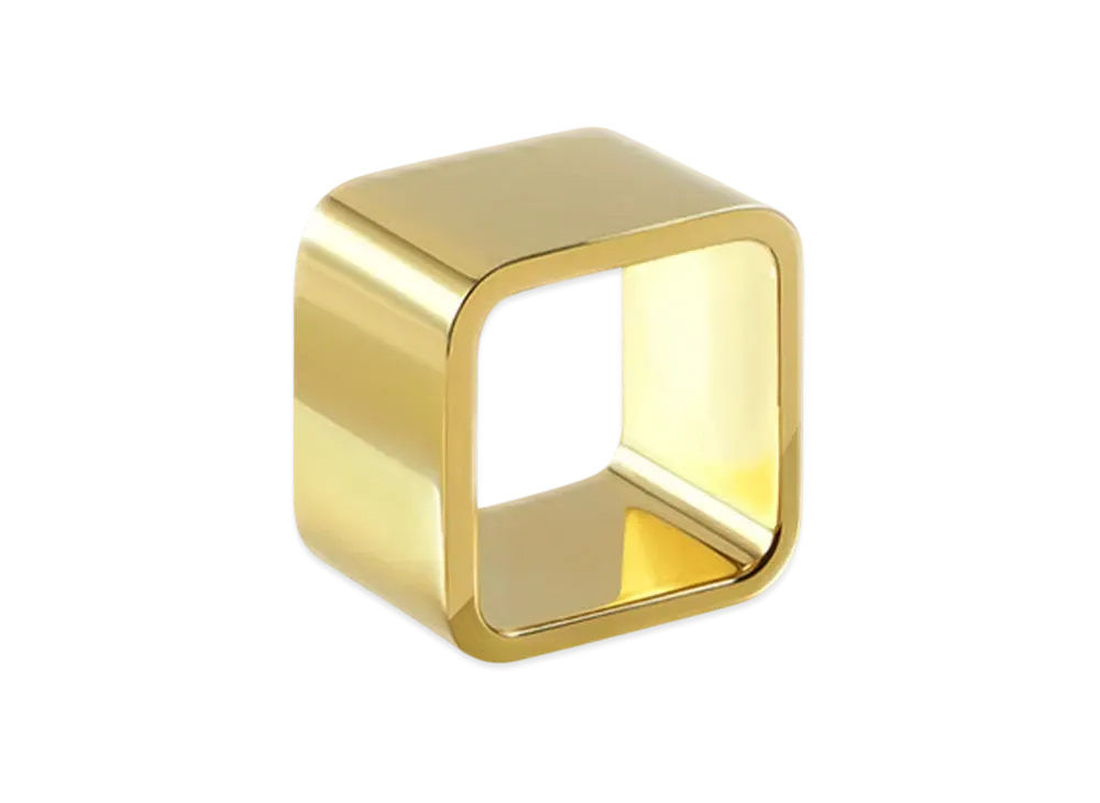 WE11DONE Large Square Ring "Gold"