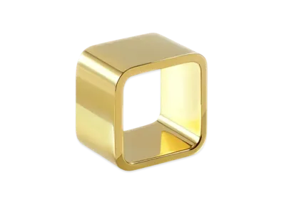 WE11DONE Large Square Ring "Gold"