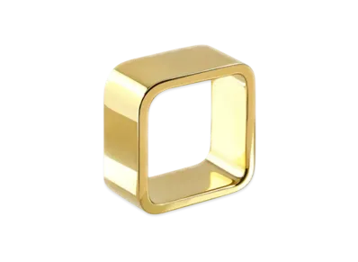 WE11DONE Medium Square Ring "Gold"