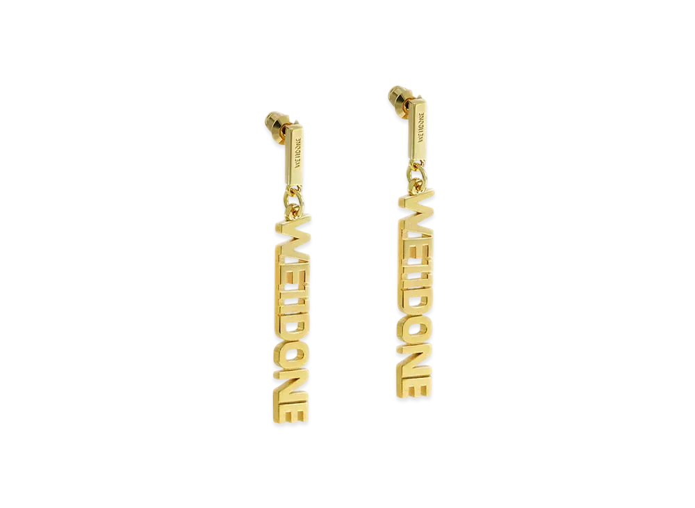 WE11DONE Lettering Earrings "Gold"