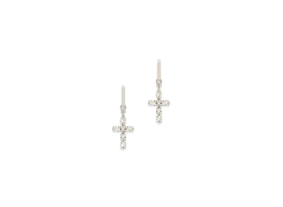 DOLCE&GABBANA Creole Earrings With Crystal Cross "Silver"