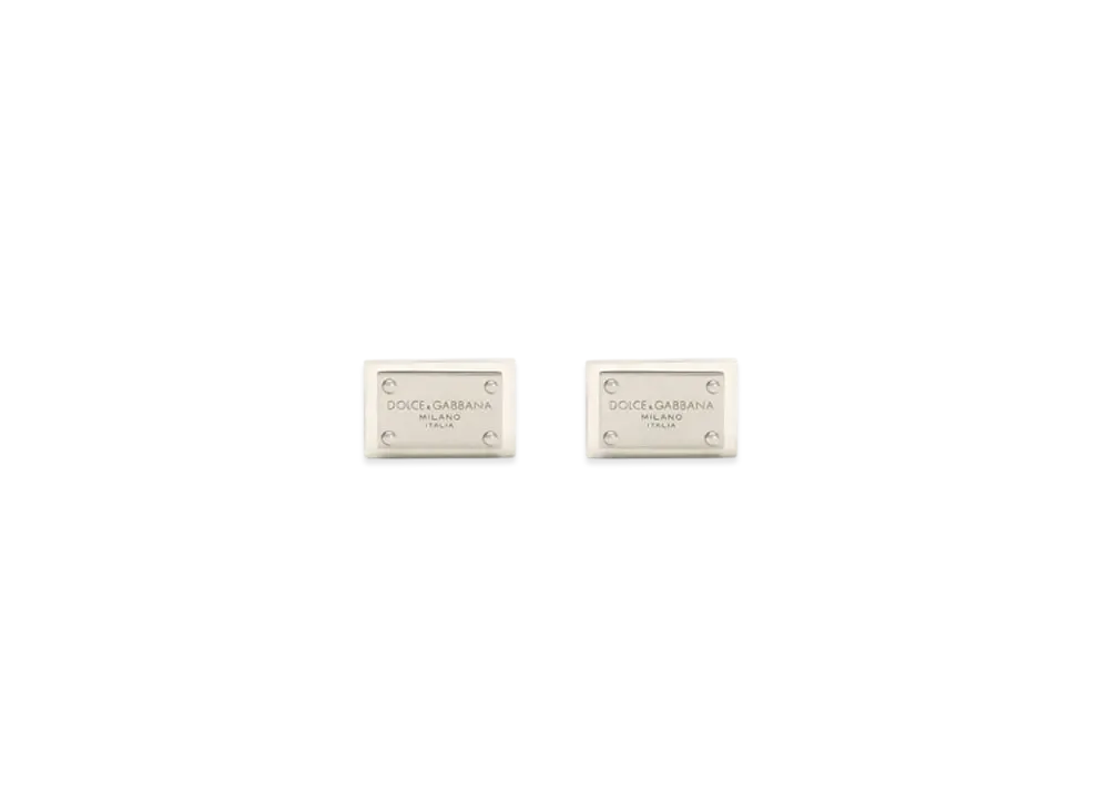DOLCE&GABBANA Cufflinks With Dolce&Gabbana Logo Tag "Silver"