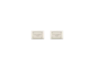 DOLCE&GABBANA Cufflinks With Dolce&Gabbana Logo Tag "Silver"