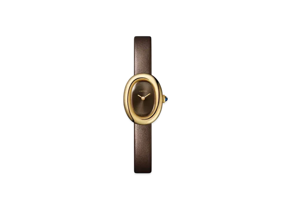 Cartier Baignoire Watch Mini Model Quartz Movement Leather "Yellow Gold/Bronze" WGBA0031