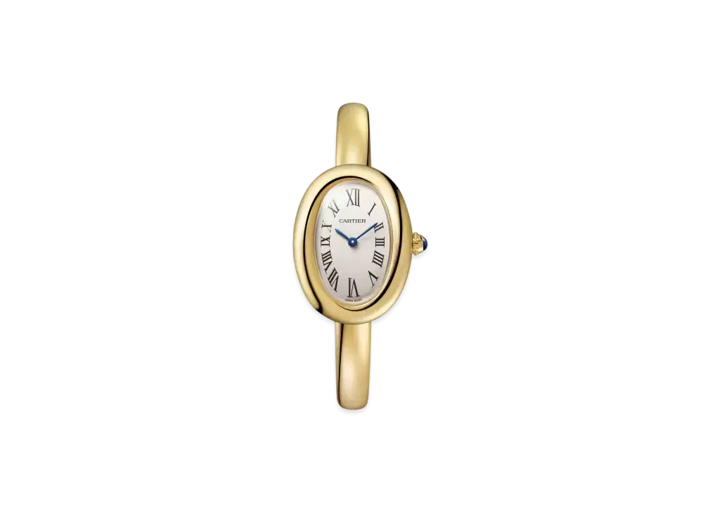 Cartier Baignoire Watch Small Model Size 17 Quartz "Yellow Gold/Silver/Blue" WGBA0037