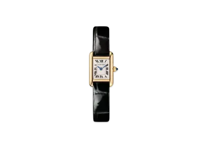 Cartier Tank Louis Cartier Watch Mini Model Quartz Movement Leather "Yellow Gold/Silver/Blue/Black" WGTA0212