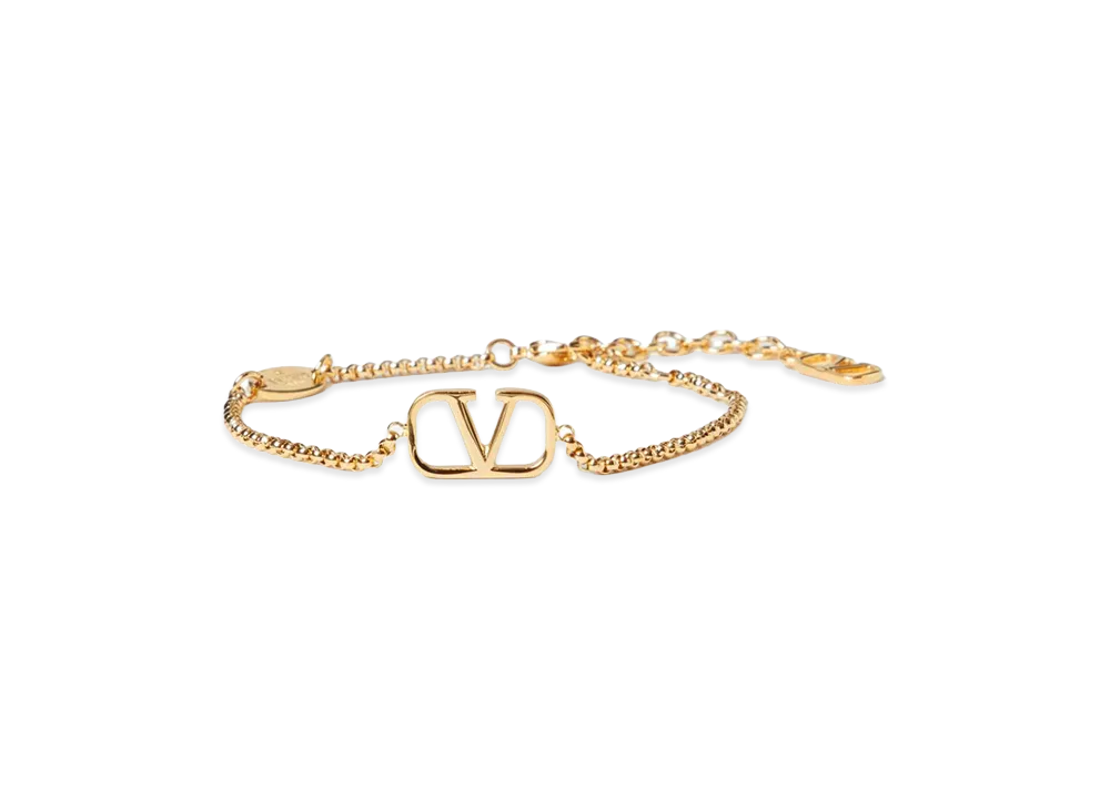 Valentino Women's V Logo Signature Metal Bracelet "Oro"