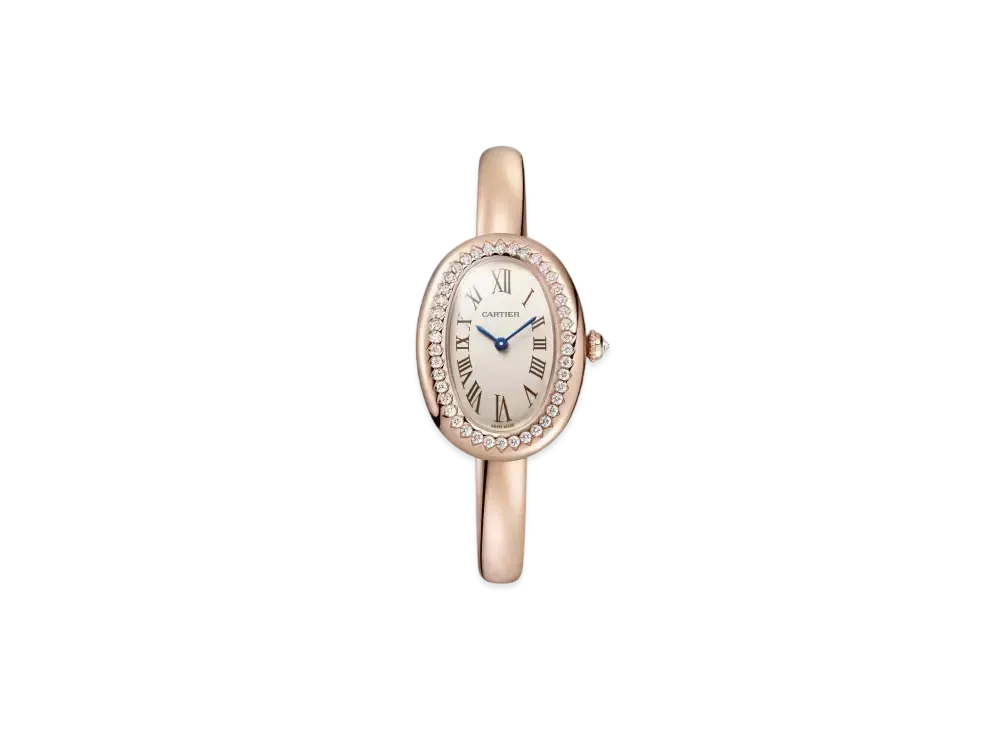 Cartier Baignoire Watch Small Model Size 17 Quartz Diamonds "Pink Gold" WJBA0045