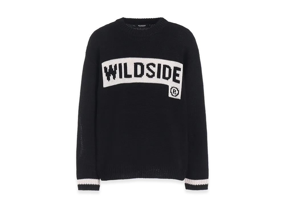 WILDSIDE YOHJI YAMAMOTO Intarsia Knit Pullover "Black"