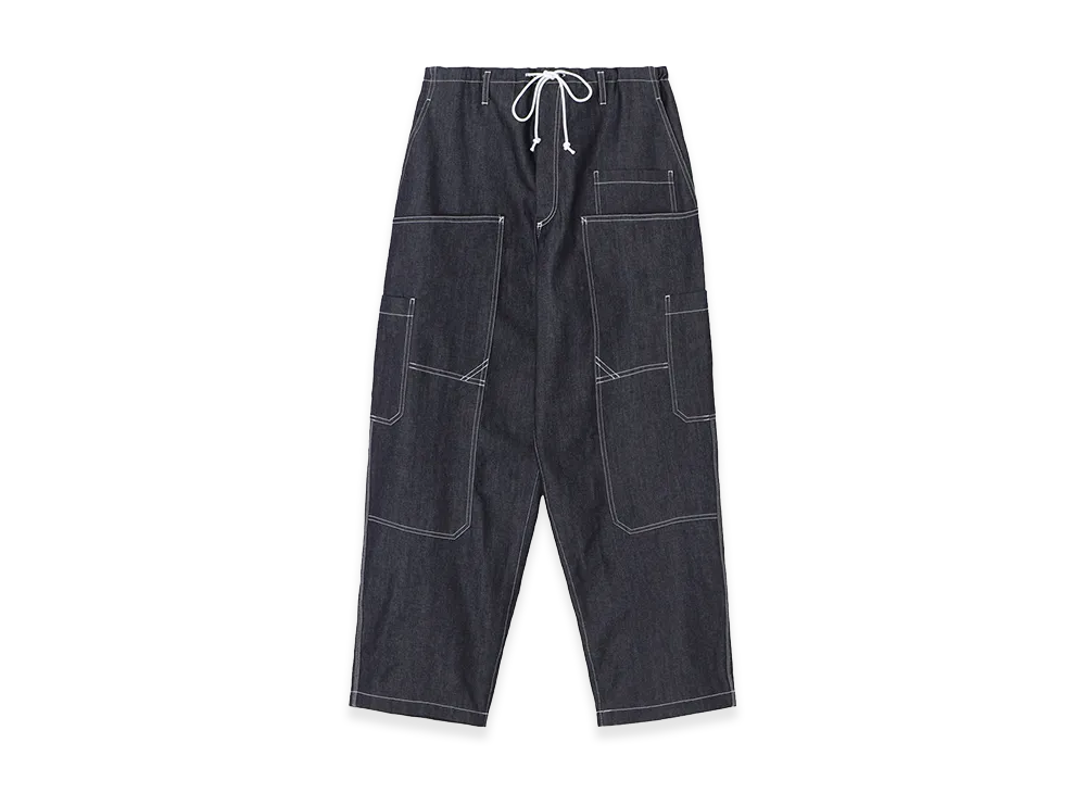 WILDSIDE YOHJI YAMAMOTO 10oz Denim Multi Pocket Draw String Pants "Navy"