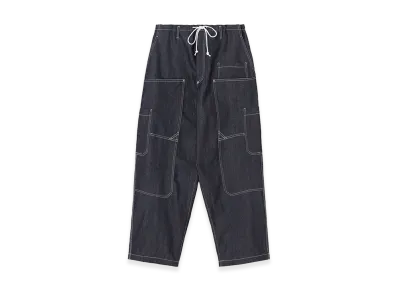 WILDSIDE YOHJI YAMAMOTO 10oz Denim Multi Pocket Draw String Pants "Navy"