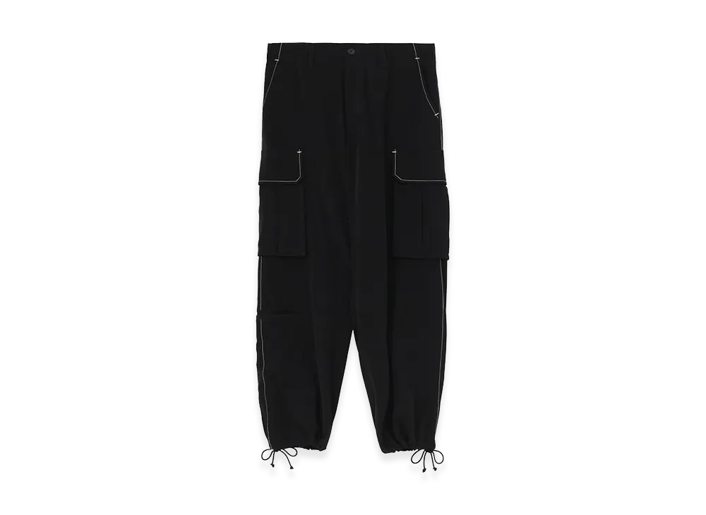 WILDSIDE YOHJI YAMAMOTO Ta/Pe Crepe De Chine Cargo Pants "Black"