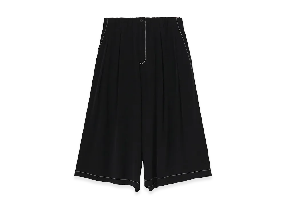 WILDSIDE YOHJI YAMAMOTO Ta/Pe Crepe De Chine Tucked Half Pants "Black"