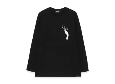 WILDSIDE YOHJI YAMAMOTO Cigarette Embroidered Long Sleeve T-shirt "Black"