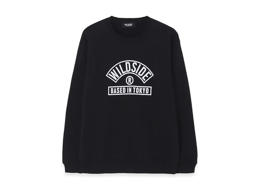 WILDSIDE YOHJI YAMAMOTO 10oz Flocked Wildside Logo Sweat "Black"
