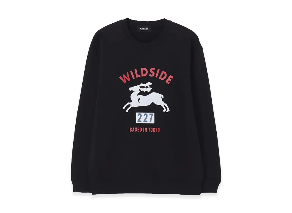 WILDSIDE YOHJI YAMAMOTO 10oz Flocked Deer Sweat "Black"