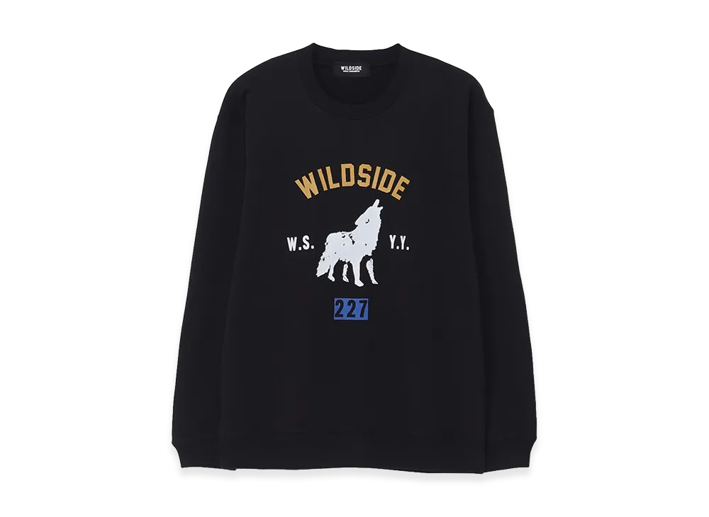 WILDSIDE YOHJI YAMAMOTO 10oz Flocked Wolf Sweat "Black"