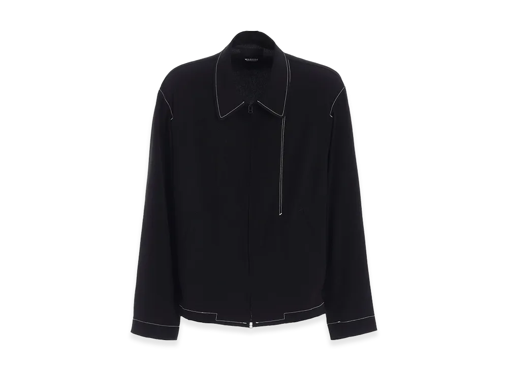 WILDSIDE YOHJI YAMAMOTO Ta/Pe Crepe De Chine Zip Up Blouson "Black"