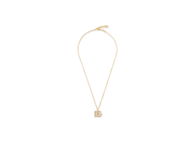 DOLCE&GABBANA Fine Link Necklace With Rhinestone-Detailed DG Logo "Gold"