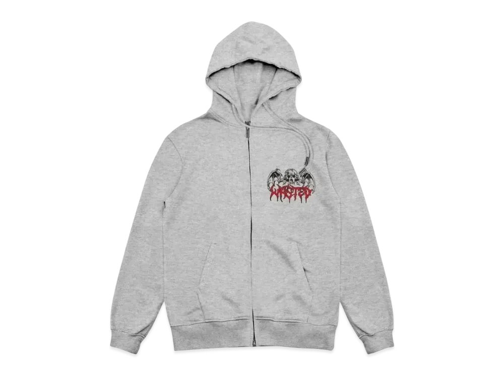 WASTED PARIS Hoodie Zip Bones "Grey"