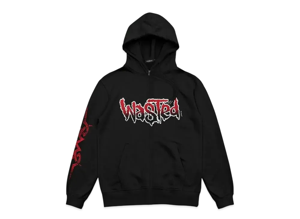 WASTED PARIS Hoodie Zip Blind "Black"