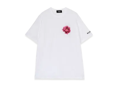 WILDSIDE YOHJI YAMAMOTO Embroidery Peony T-shirt "White"