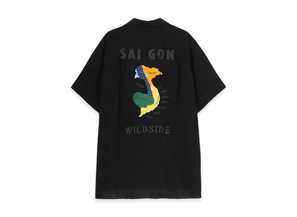 WILDSIDE YOHJI YAMAMOTO Embroidery Short Sleeve Shirt (Vietnam) "Black"
