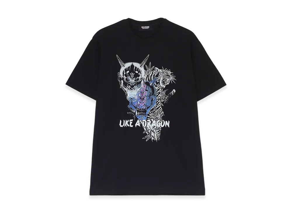 WILDSIDE YOHJI YAMAMOTO x Ryu Ga Gotoku Studio Short Sleeve T-shirt(Hannya/Tiger) "Black"