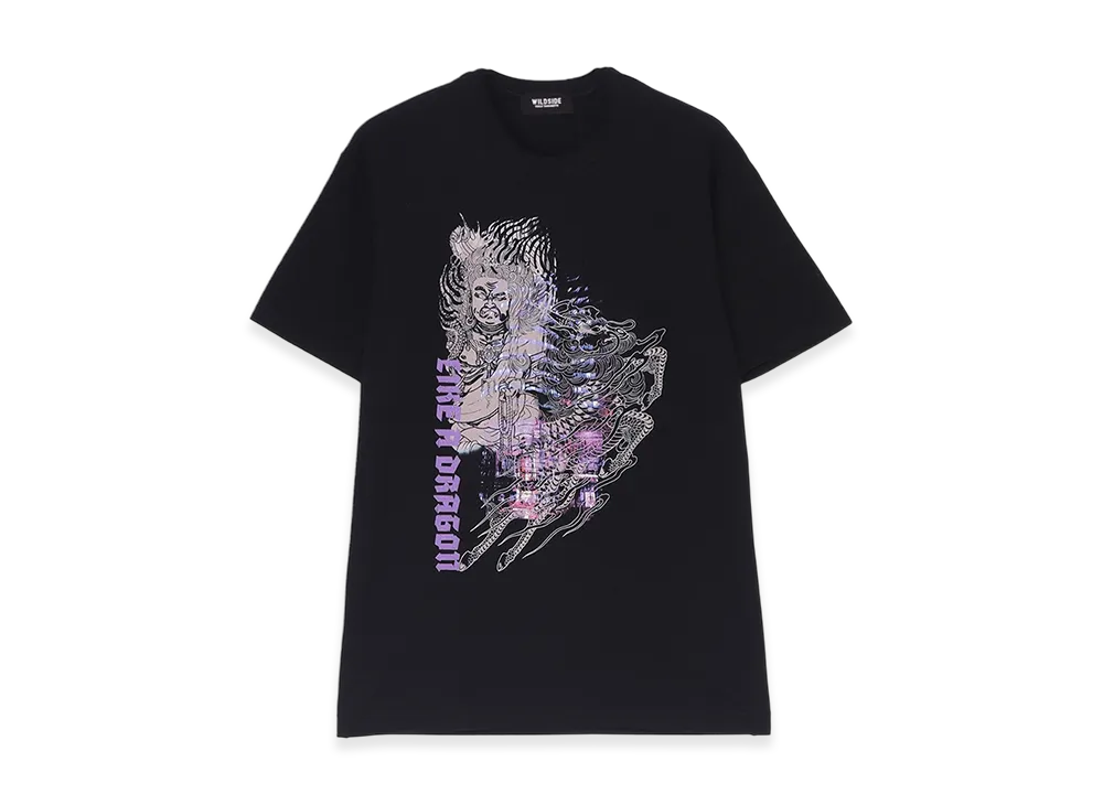 WILDSIDE YOHJI YAMAMOTO x Ryu Ga Gotoku Studio Short Sleeve T-shirt(Fudo Myoo/Qilin) "Black"