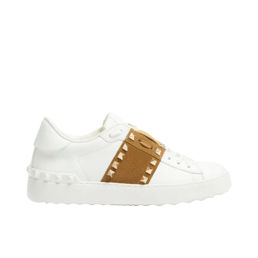 Valentino Garavani Women's Rockstud Untitled Sneakers "Beige"