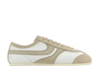 DRIES VAN NOTEN Women's Two-Tone Leather And Suede Sneakers "White"