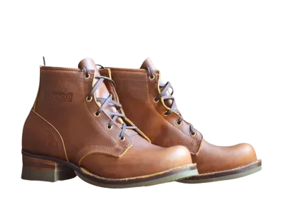 WESCO 8106 100th Anniversary Model "Brown" British Tongue Main Waterproof Swamp Fox Mid Sole Custom Wesco Supergrip Half Sole 7 Height Strap E