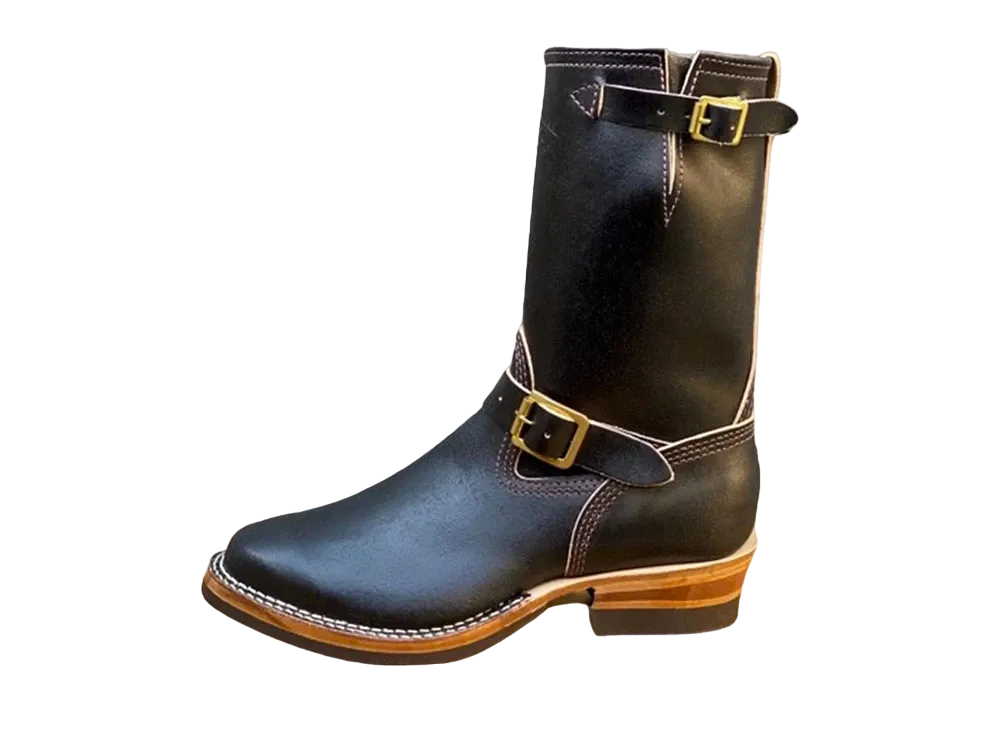 ウエスコ エンジニア フォーカラーズオブワックスドフレッシュ"ブラック" ワックスドフレッシュ #705ビブラムソール 10ハイト ストラップ E