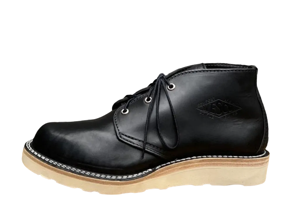 WESCO Horsehide Chukka "Black/Black" Vachetta Horsehide #4014 Natural (Vibram) Bubble Toe E