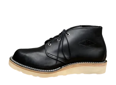 WESCO Horsehide Chukka "Black/Black" Vachetta Horsehide #4014 Natural (Vibram) Bubble Toe E