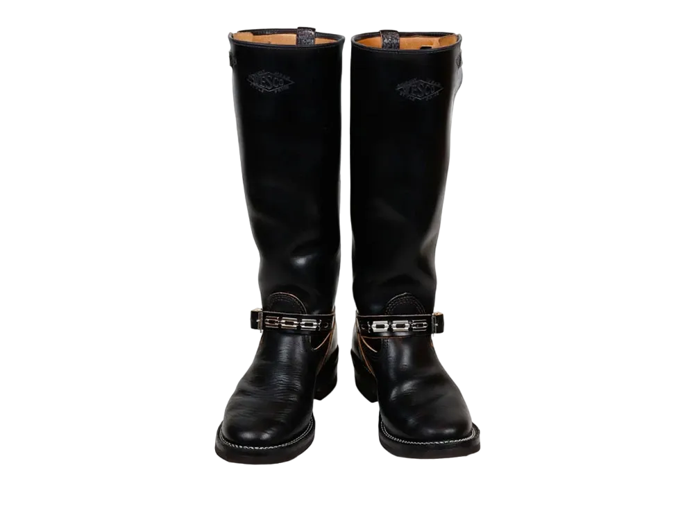WESCO Vintage Riding Boots "Black" Horsehide #700 Vibram 6 Height Round Toe(Soft Toe) E