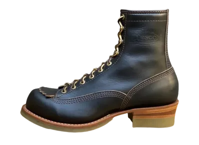 WESCO Horsehide Jobmaster 38Ltt 100th Anniversary Model "Black" Horsehide Wesco Supergrip Half Sole 8 Height Signature Bubble Toe E