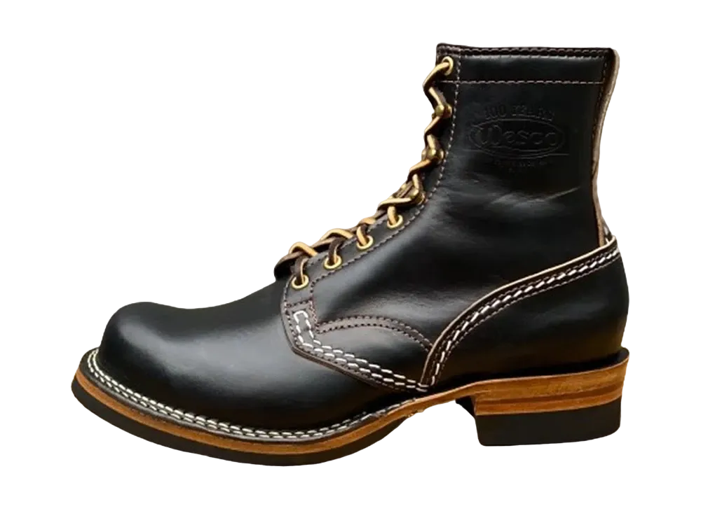 WESCO Jobmaster "Black" Horsehide Wesco Supergrip Half Sole 8 Height Bubble Toe E