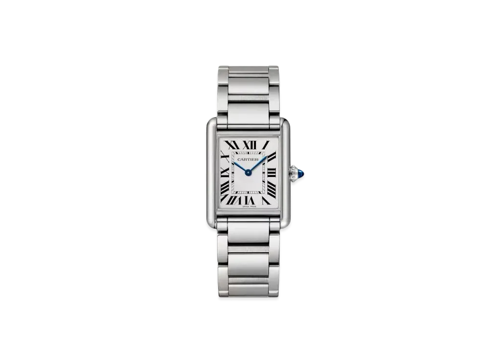 Cartier Tank Must Solarbeat Watch Large Model Solarbeat Photovoltaic Movement "Stainless Steel/Silver/Blue" WSTA0092
