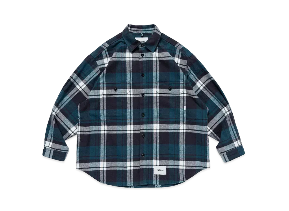 Wtaps WCPO 01 / LS / Cotton. Flannel. Textile "Green"