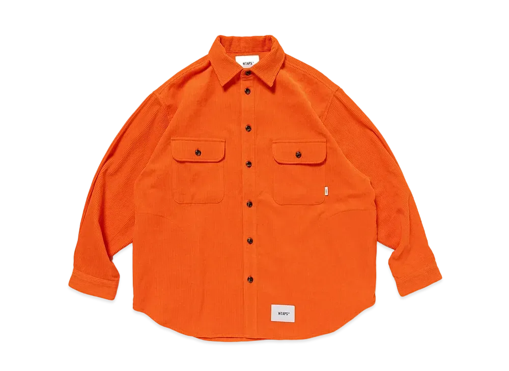 ダブルタップス WCPO / LS / コットン コーデュロイ "オレンジ" 242WVDT-SHM05