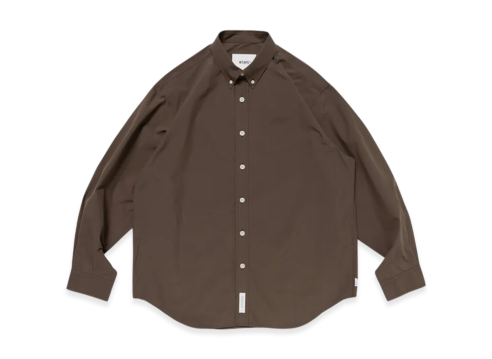 WTAPS BD 02 / LS / NYCO. Broadcloth. CORDURA. RF "Brown"