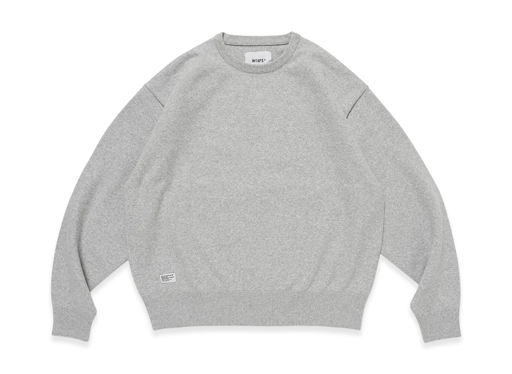 トップス Wtaps CREW NECK SWEATER NYCO GRAY XL Wtaps CREW NECK SWEATER NYCO GRAY XL