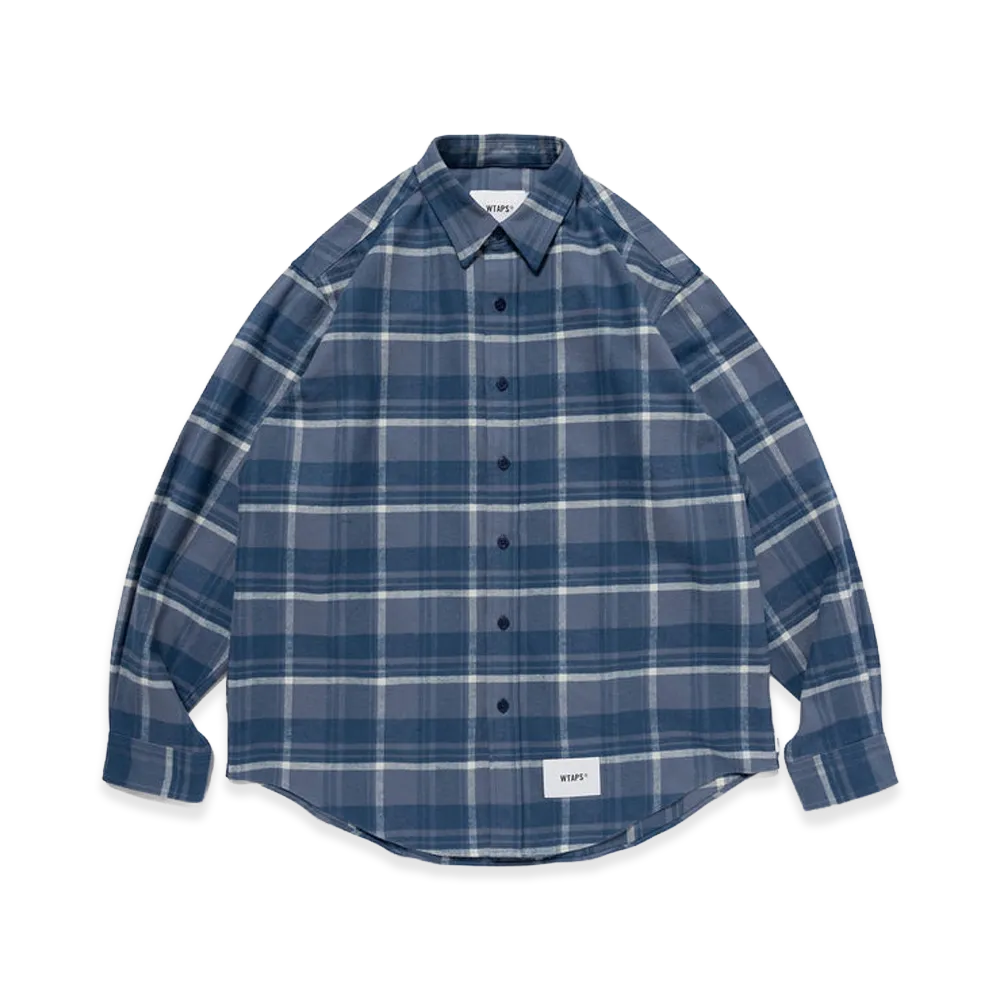 WTAPS TXT 02 / LS / Cotton. Flannel. Textile "Navy"