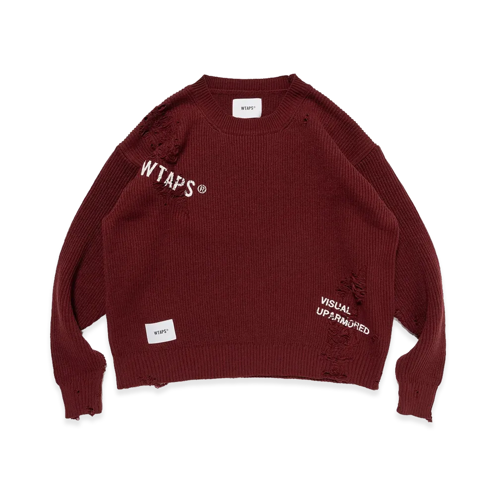 WTAPS Exhaust / Sweater / Acrylic "Burgundy"