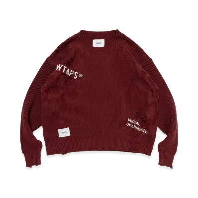 WTAPS Exhaust / Sweater / Acrylic "Burgundy"