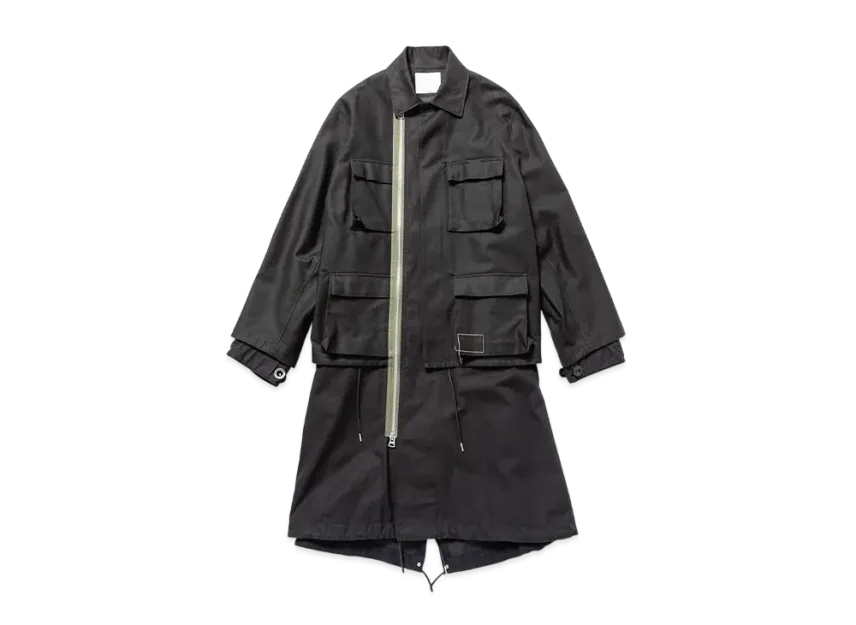 WTAPS x sacai Cotton Back Satin Coat / Coat / Cotton Back Satin WTAPS x sacai Cotton Back Satin Coat / Coat / Cotton Back Satin