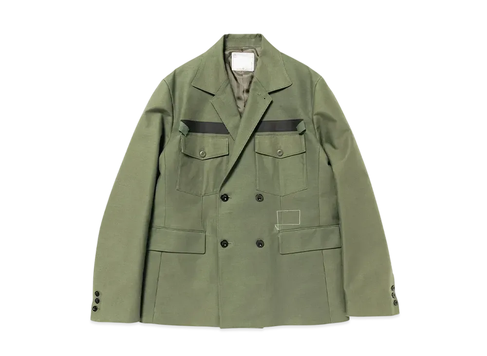 WTAPS x sacai Cotton Back Satin Jacket 01 / Jacket / Cotton Back Satin "Olive Drab"